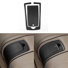 Real Carbon Fiber Rear Water Cup Holder Storage Panel Cover For Hummer H3 06-10