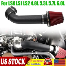 For LS1 LS2 LSX 4.8L 5.3L 5.7L 6.0L 4 Inch LS Swap Air Intake Kit +Red Filter 4"
