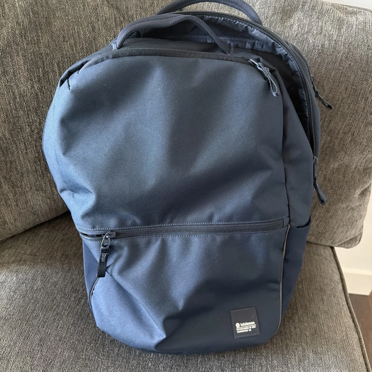 Lululemon Blue Canvas Everyday Backpack Laptop Sleeve‎ Padded Straps Backpacks | lululemon main image 2