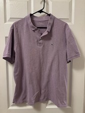 Vineyard Vines Men's L Purple Polo Shirt Whale Logo Cotton Short Sleeve