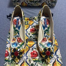 Dolce&Gabbana Women 7.0US Floral Bijou High Heel Pumps Luxury Classic Stylish
