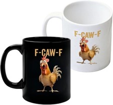 F-Caw-F Coffee Mug Funny Chicken Mug,Novelty Ceramic F-Caw-F Rooster Coffee Cups