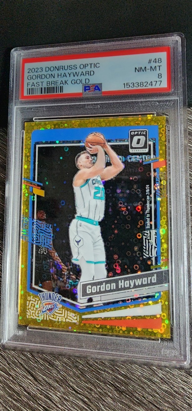 2023 Donruss Optic Gordon Hayward Gold Fast Break #48 PSA 8 01/10  view 3