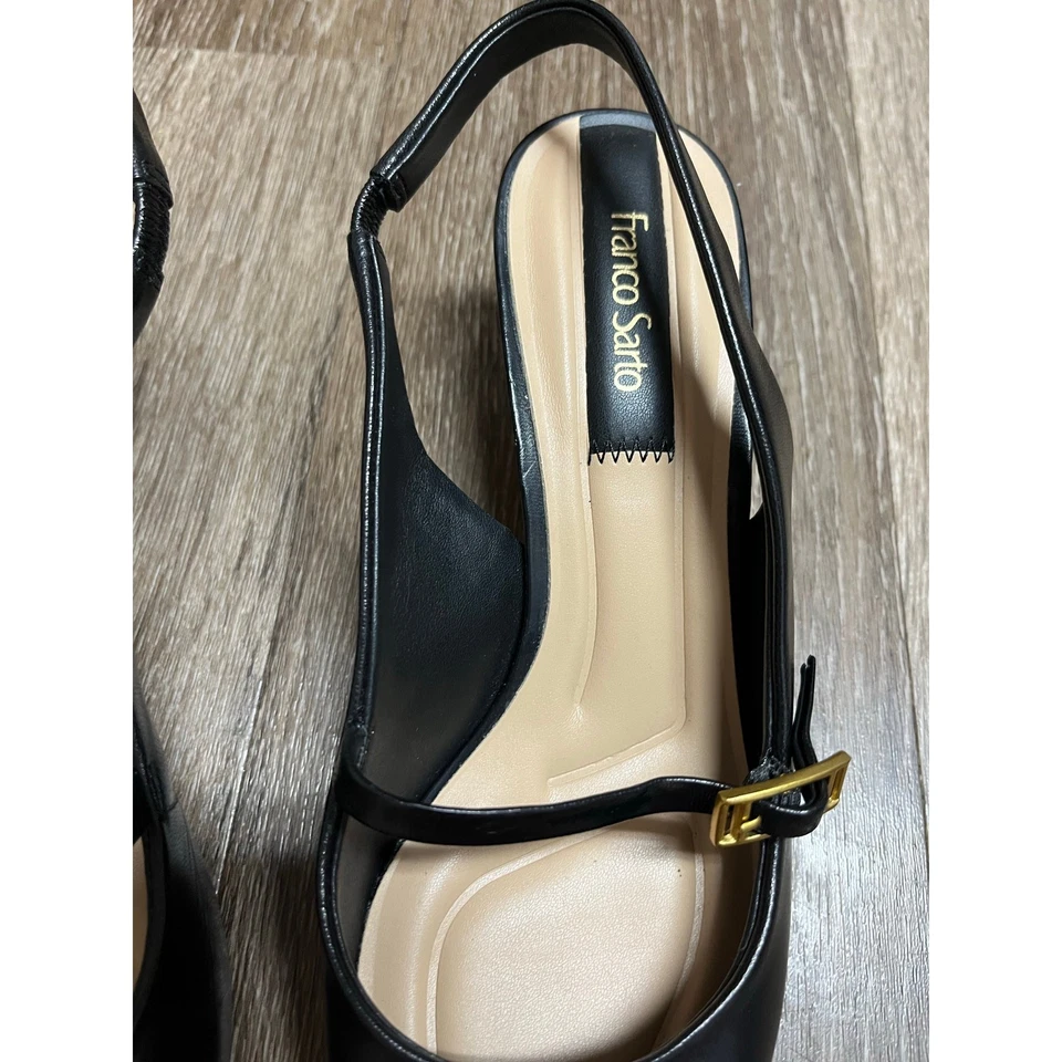 Tacones Franco Sarto de cuero negro Khloé con cordones para gatito talla 8 Foto 2 de 4