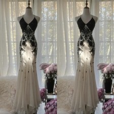 Satin Gothic Mermaid Wedding Dress V Neck Full Length Lace Applique Bridal Gowns