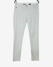 AG ADRIANO GOLDSCHMIED The Legging Ankle Super Skinny White Denim Jeans Size 29R