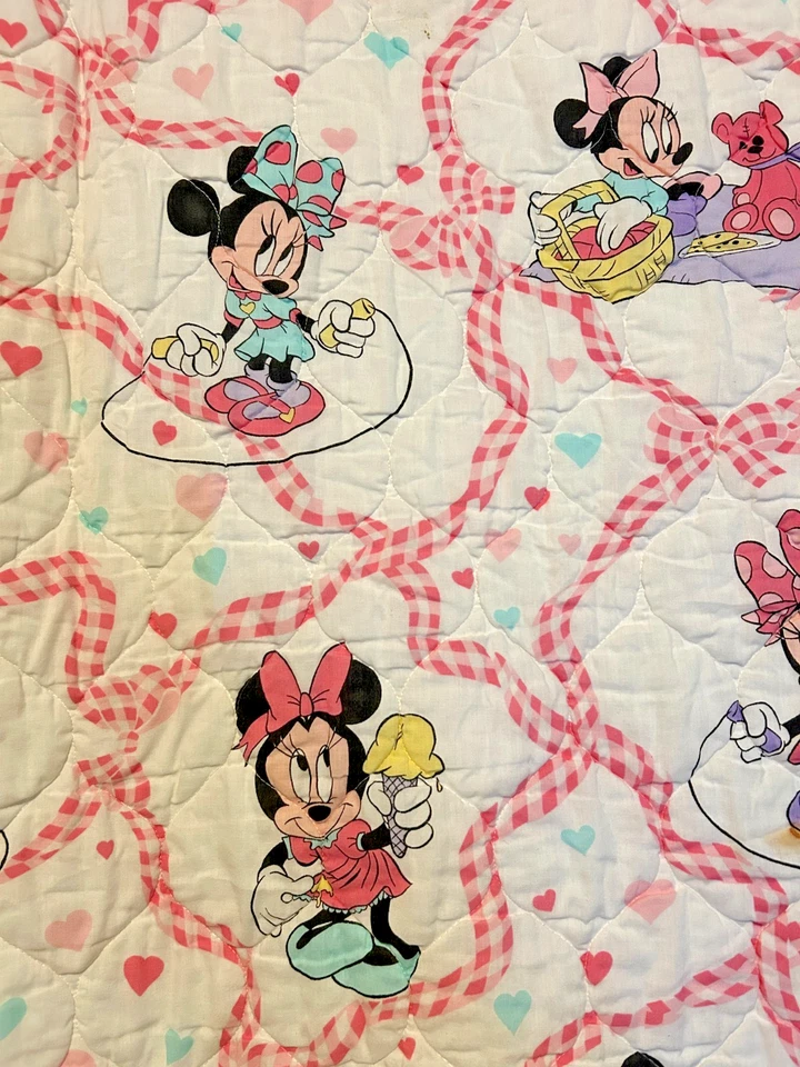 Manta de bebé Dundee Minnie Mouse Disney años 90 niño cuna edredón bebés rosa Foto 4 de 4