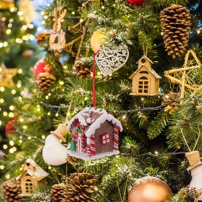 24 Ornements De Noël En Bois En Forme De Flocon De Neige - Décoration D'arbre De Noël, Suspension Avec Ficelle, Style Pain D'épice