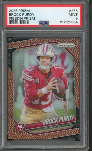 2025 Panini Prizm Brock Purdy /180 Pigskin #255 PSA 9