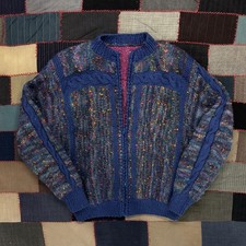 Vintage 80s Speckled Half Cable Wool Blend Fu...