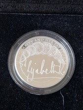 Queens Reign Charity And Patronage 2022 UK £5 Silver Proof Piedfort Coin.