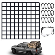 Flat Bungee Cargo Net for Pickup Truck Bed, Highly Elastic 4' x 4' ... Fast Ship