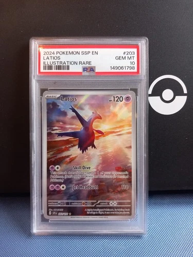 Latios Illustration Rare   203/191 Surging Sparks. PSA 10 Gem Mint