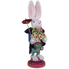 Kurt S. Adler Wooden Hollywood Nutcracker Collection, White Rabbit, 18in