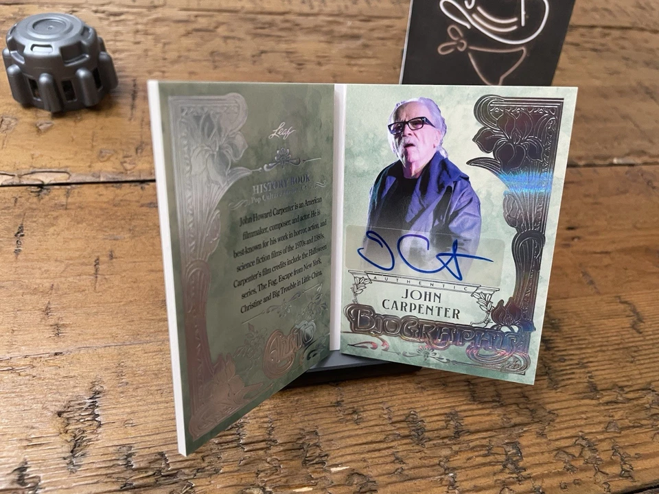 🔥 1/1 John Carpenter 2024 Leaf History Book Auto Biography Silver Booklet - Image 3 of 4