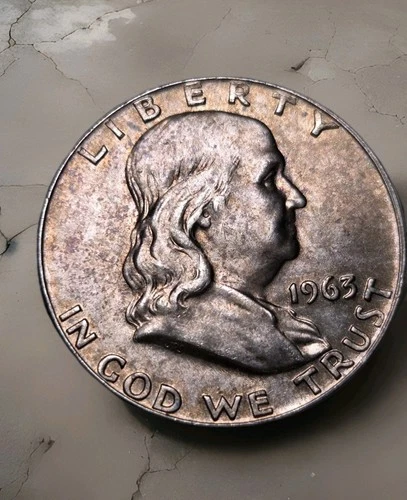 1963-D Franklin Half Dollar - Attractive Toning - BU Uncirculated 90% Silver