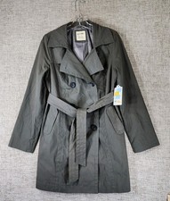 Old Navy Double Breast Rain Coat Trench Womens M Green Belted NWT