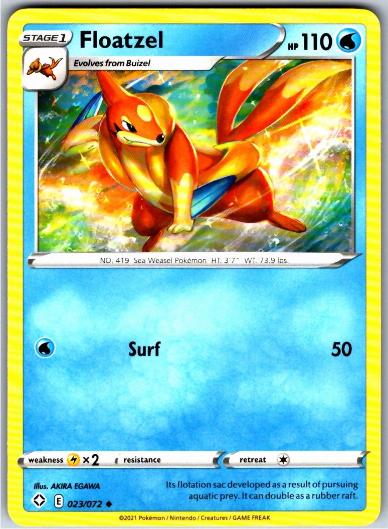POKEMON FLOATZEL 023/072 - UC - SHINING FATES - LP