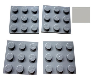 LEGO  4x Platte 3x3 Medium Stone Grey 6015347 11212 hellgrau Grundplatte Plate