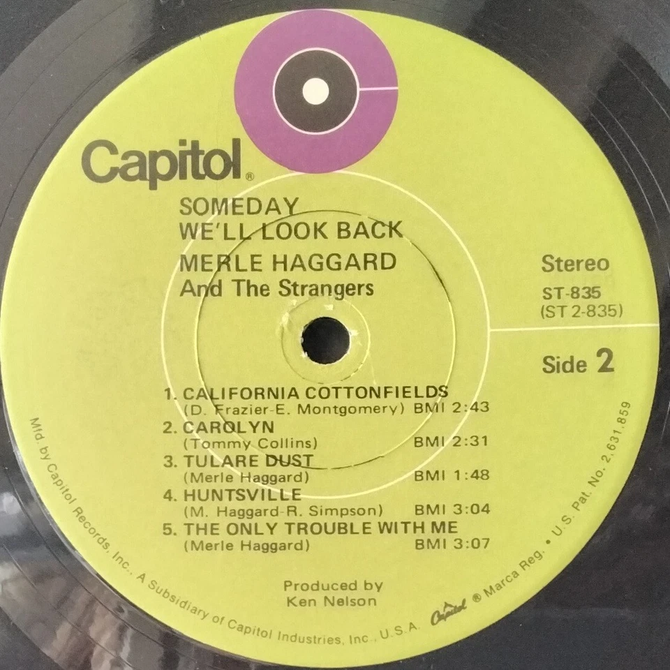 MERLE HAGGARD AND THE STRANGERS Someday We'll Look Back CAPITOL ST835 US 1971 LP - Image 3 of 3
