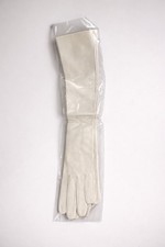 Vintage white leather opera-length gloves Sealed in their original plastic
