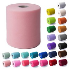 Tulle Fabric Roll 6 Inch x 200 Yards Blush Spool DIY Tutu Bow Wedding