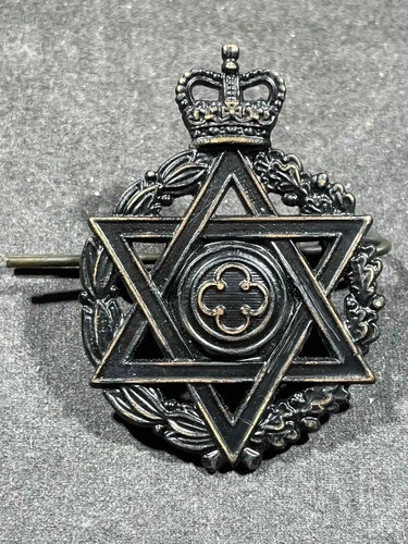 WW2 WWII Canada Military Royal Canadian Chaplain Corps Jewish Cap Badge Insignia