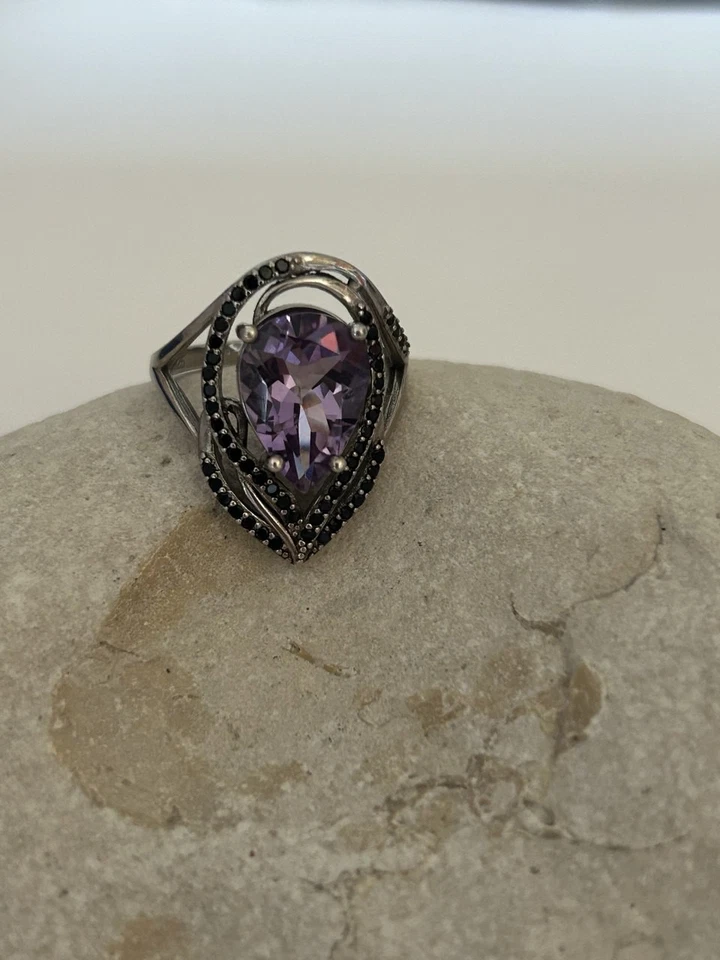 Silber 925 Ring mit Amethyst und Spinell - Bild 3 von 4