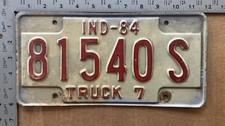 1984 Indiana truck license plate 81540S Ford Chevy Dodge 20660