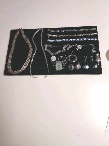 Vtg lot of (15) 925 Assorted Pcs Rings, Pendants ,Charms,Bracelets &earrings