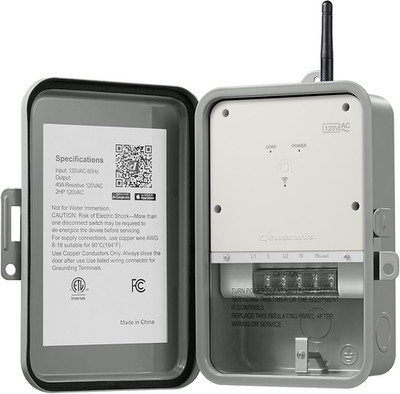 Pool Pump Timer, Outdoor Smart Wifi Box, Heavy Duty 40A 120VAC 2HP Wireless Cont