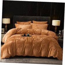 Truly Velvet Duvet Cover Set Size, 3pcs Ultra Queen Brown Sugar No Comforter 
