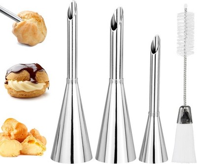 3 Stück Kuchen Spritztüllen, Creme Spritzbeutel Nozzle, für Cupcake Puffs Fü