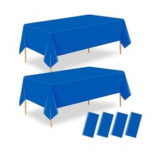 4 Pack Royal Blue Plastic Tablecloth, 54 X 108 Rectangle-4 Pack E01 Royal Blue
