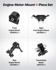 New Engine Motor Mount and Transmission Mount Kit Replacement, Set of 4, Compa