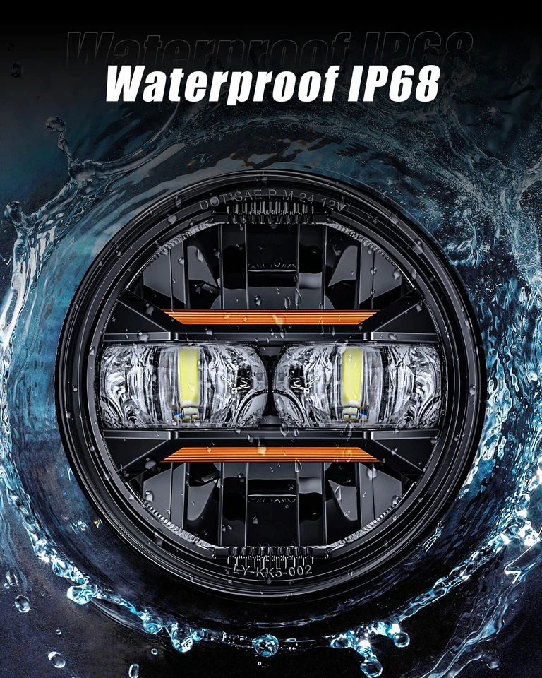 Par de faros LED altos-bajos para Triumph Speed Street Triple Rocket 5,75" E MARCADOS Foto 4 de 4