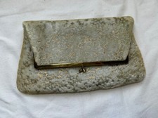 Vintage GARAY White Velvet/gold Clutch Evening Bag Pre-owned