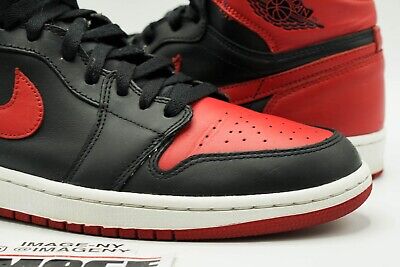 AIR JORDAN 1 I RETRO HIGH OG USED SIZE 10 BRED BLACK VARSITY AIR JORDAN 1 I RETRO HIGH OG USED SIZE 10 BRED BLACK VARSITY