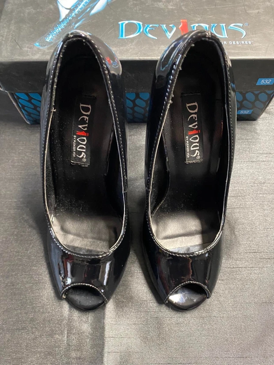 UK Size 3 Pleaser Devious Domina 212 Black Patent 6