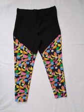 Leggings SCHWARZ OBST  44/46  handgenäht Winter Gummibund ausgefallen Unikat