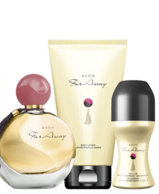 Avon Far Away Set EDP 50ml, Roll On And Body Lotion All Brand New