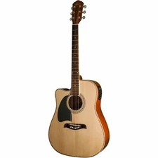 Oscar Schmidt OG2CELH Left-Handed Dreadnought Acoustic Electric Guitar, Natural