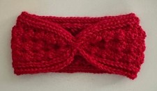 HANDMADE CROCHET Baby/ Toddler RED COLOR WOOL EASE YARN Headband EAR WARMER