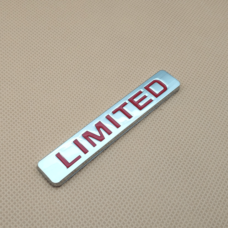 Metal LIMITED Badge Silver & Red Side Door Fender Trunk Car Emblem