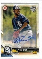 PEDRO AVILA 2018 Topps Bowman Holiday Baseball AUTO PROSPECT #96/99 PADRES TH-PA