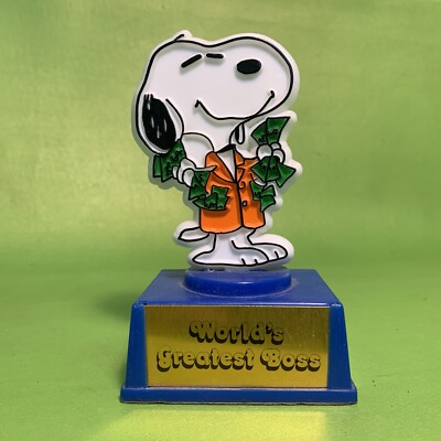 Vintage Aviva Peanuts Snoopy Worlds Best Boss Money  1966 A