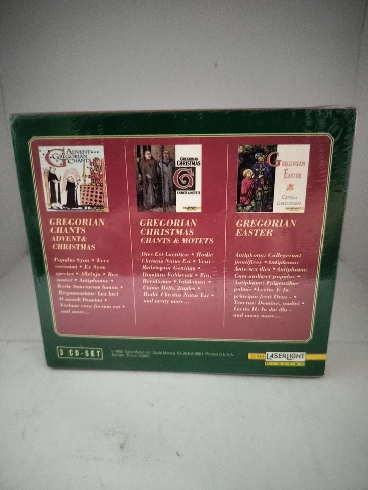 The Christ Story Gregorian Chants 1995 3 CDs Laserlight- New Sealed  Foto 4 de 4
