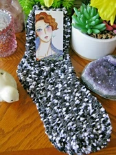 New Women’s Black, Gray, White Boucle Nubby Soft Cozy Fuzzy Lounge Socks