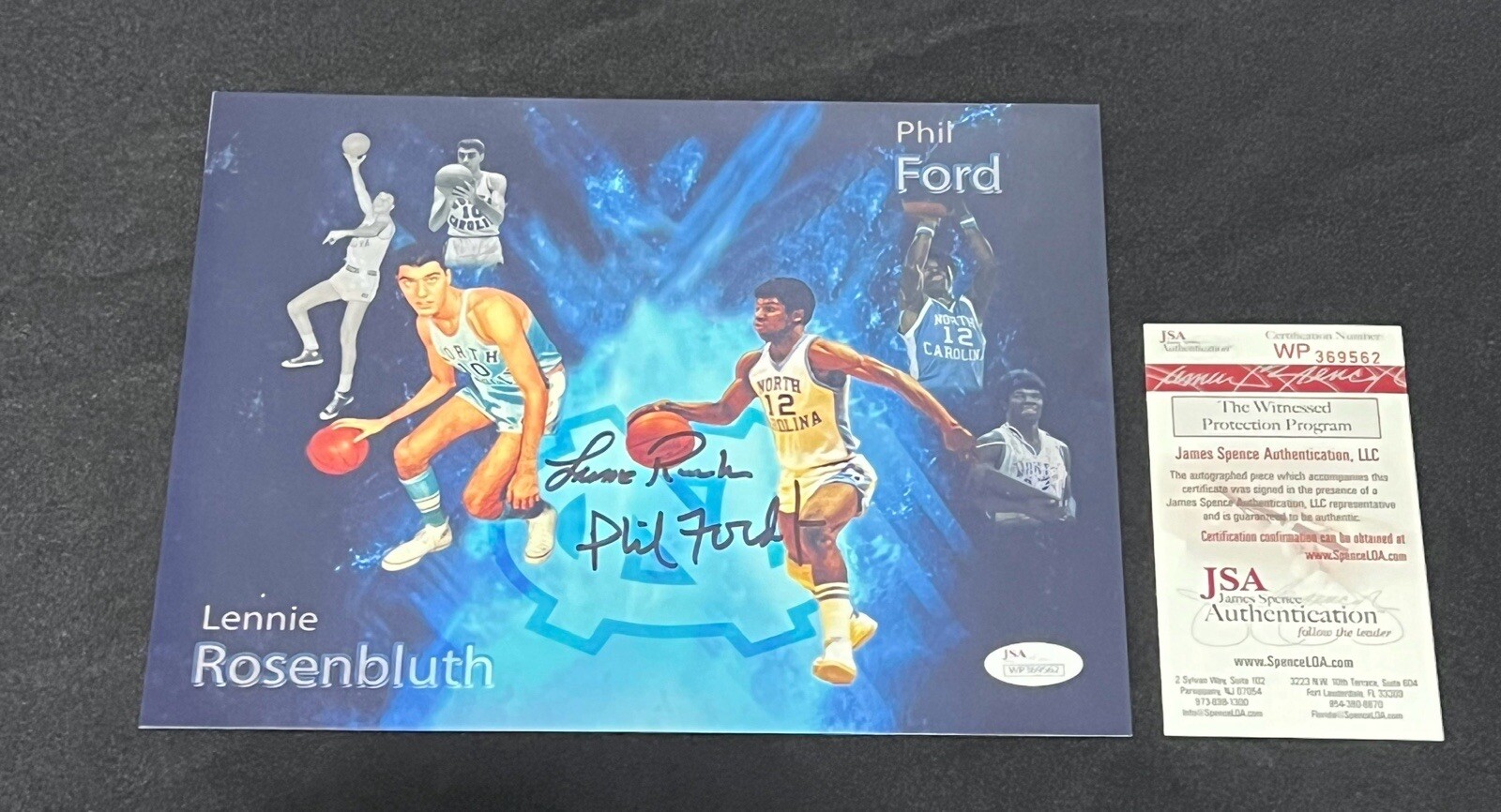 Phil Ford & Lennie Rosenbluth Autographed Signed North Carolina Tar Heels 8x10 Photo JSA 