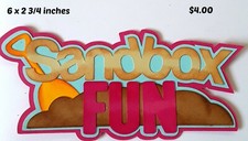 SANDBOX FUN TITLE girl summer scrapbook paper piecing premade 3D die cut Rhonda